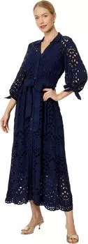 Платье миди Amrita с люверсами Lilly Pulitzer, цвет True Navy Soiree Eyelet