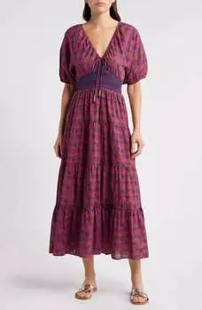 Платье миди Amyra Block Print в стиле Twisted Vine SAYLOR