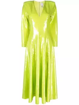 Платье миди Andy с V-образным вырезом и пайетками Huishan Zhang, зеленый