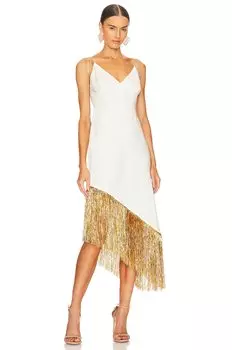 Платье миди Anna October Sparkle, цвет White & Gold