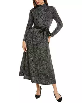 Платье миди Anne Klein с воротником-стойкой, серый