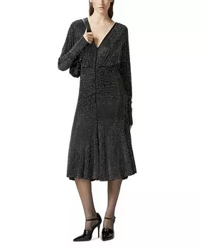 Платье миди Armeni, украшенное стразами PINKO, черный