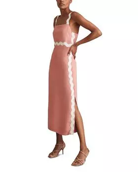 Платье миди Asher Wave Craft REISS, розовый