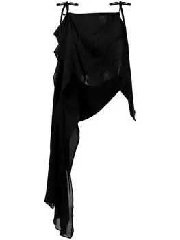 Платье миди асимметричного кроя Ann Demeulemeester, черный