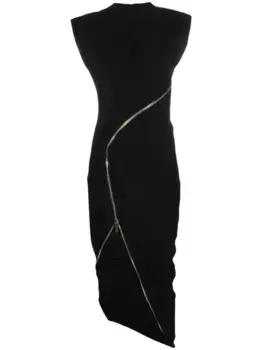 Платье миди асимметричного кроя Genny, черный