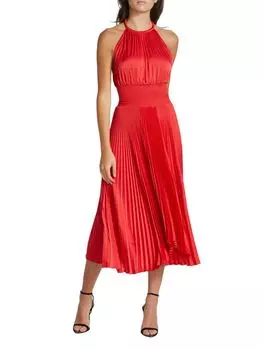 Платье миди асимметричного кроя Renzo II со складками A.L.C., красный