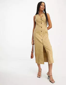 Платье-миди Asos, бежевый