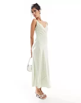 Платье миди Asos Design High Apex Spun, светло-зеленый