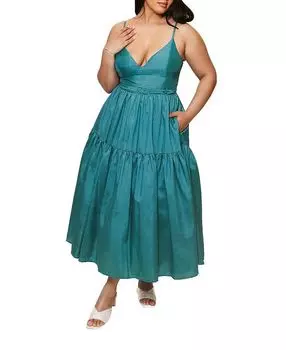 Платье миди Atherton с расклешенной юбкой больших размеров Hutch, синий