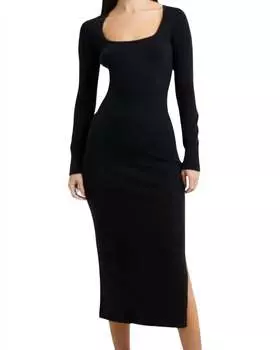 Платье миди Babysoft черного цвета French Connection