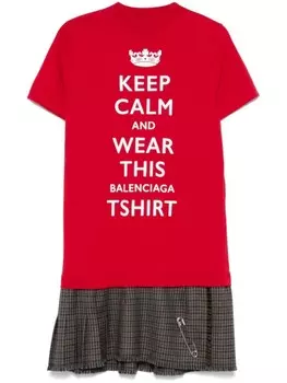 Платье миди Balenciaga Keep Calm, красный