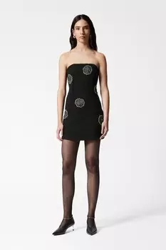Платье миди бандо с украшениями & Other Stories, черный