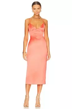 Платье миди Bardot Ayla, цвет Orange Fizz