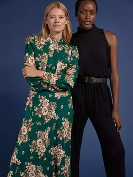 Платье миди Baukjen Primrose с цветочным принтом, ситец темно-кедрового цвета