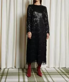 Платье миди Berkley Sequin в цвете Onyx GHOSPELL