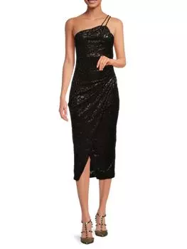 Платье миди Bexly со сборками Iro, цвет Black Lurex