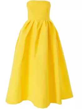 Платье миди без бретелей Carolina Herrera, желтый