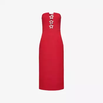 Платье миди без бретелек Akari из ткани Rebecca Vallance, красный