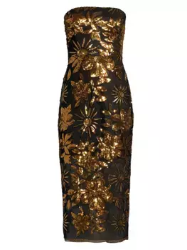 Платье миди без бретелек Kait с пайетками Milly, мультиколор