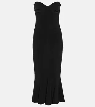 Платье миди без бретелек NORMA KAMALI, черный