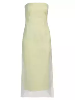 Платье миди без бретелек с накладным рисунком Punta Gauge81, цвет pale olive