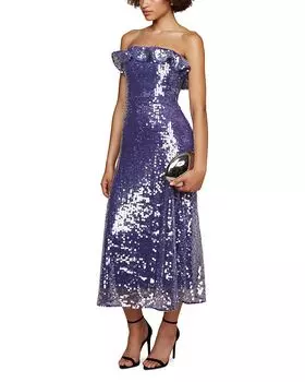 Платье миди без бретелек с пайетками Braeylnn Amur, синий