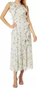 Платье миди без рукавов Calinia с отделкой в виде водопада и оборками сиреневого цвета Ted Baker