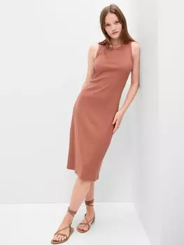 Платье миди без рукавов Gap, коричневый