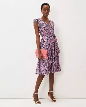 Платье миди без рукавов с асимметричной юбкой и цветочным принтом Phase Eight, мультиколор