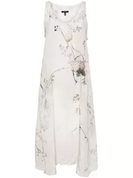 Платье миди без рукавов с цветочным принтом R13, нейтральный цвет