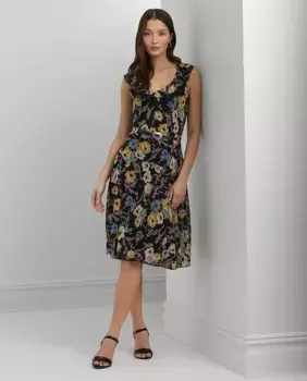 Платье миди без рукавов с цветочным принтом Lauren Ralph Lauren, мультиколор