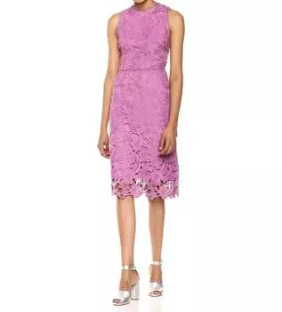 Платье миди без рукавов с кружевом павлиньего цвета в фиолетовом цвете Sam Edelman