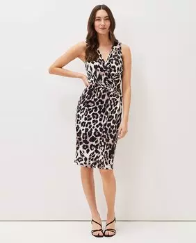 Платье миди без рукавов с леопардовым принтом Phase Eight, мультиколор