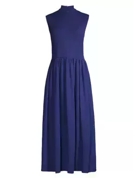 Платье миди без рукавов с расклешенной юбкой Misook, цвет oceanic