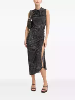 Платье миди без рукавов с разрезами по бокам Rick Owens Lilies, черный