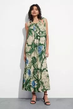 Платье миди без рукавов с рюшами & Other Stories, зеленый