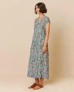 Платье миди без рукавов с V-образным вырезом Indi & Cold, мультиколор