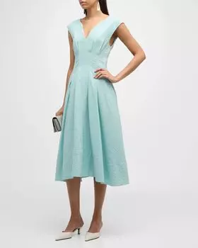 Платье миди без рукавов со швами Marcie Derek Lam 10 Crosby, цвет Eggshell Blue