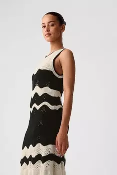 Платье миди без рукавов, связанное крючком Gap, черный