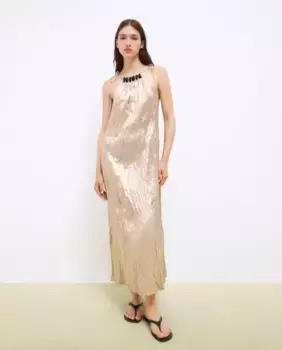 Платье миди без рукавов Tintoretto, золотой