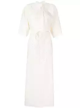 Платье миди Bloom с перфорацией LITKOVSKA, белый