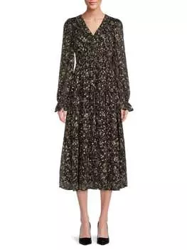 Платье миди blu pepper с цветочным принтом by the river, мультиколор