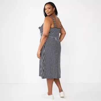 Платье миди больших размеров DRAPER JAMES RSVP с узлом спереди DRAPER JAMES RSVP