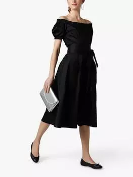 Платье миди бордо с коротким рукавом Jasper Conran London, черный