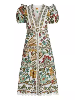 Платье миди Botanicals FARM Rio, белый