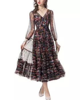 Платье миди BURRYCO, черный