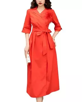 Платье миди BURRYCO, красный