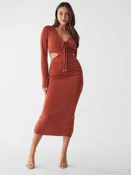 Платье миди BWLDR Dress DENONA, коричневый