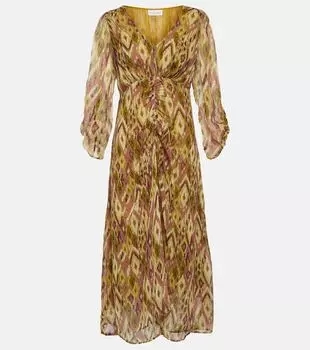 Платье миди cailey из жоржета с принтом Velvet, белый