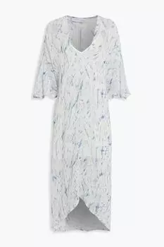 Платье миди Camasa из шелкового шифона асимметричного принта IRO, белый